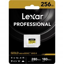 Additional picture of Lexar  256GB microSDXC UHS-II Professional A1 U3 V60 GOLD Memory Card (280MB/s)