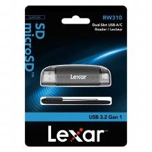 Additional picture of Lexar Dual Slot SD/microSD Card Reader (USB 3.1) with inbuilt USB A & USB-C