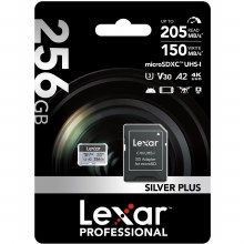 Additional picture of Lexar  256GB microSDXC UHS-I Professional V30 SILVER PLUS Memory Card (205MB/s)