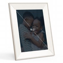 Additional picture of Aura Aspen Clay White 12" Dual Orientation Digital Photo Frame with White Mat