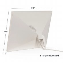 Additional picture of Aura Aspen Clay White 12" Dual Orientation Digital Photo Frame with White Mat