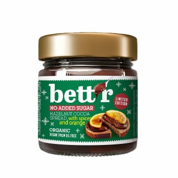 Bettr Organic Hazelnut Cocoa Spread Spice and Orange