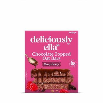 Delicously Ella Chocolate Topped Raspberry Oat Bars