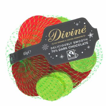 Divine 70% Dark Chocolate Coin Bag