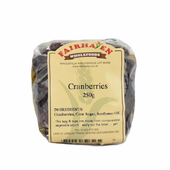 Fairhaven Wholefoods Cranberries 250g