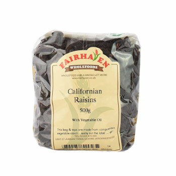 Fairhaven Wholefoods Californian Raisins 500g