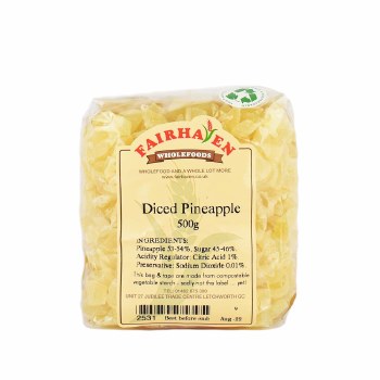 Fairhaven Wholefoods Diced Pineapple 500g