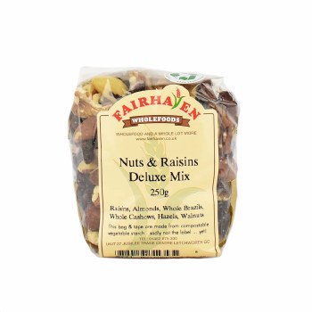 Fairhaven Wholefoods Mixed Nuts & Raisins De Luxe 250g
