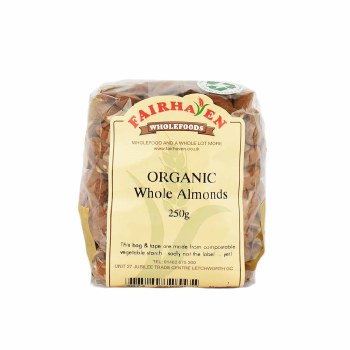 Fairhaven Wholefoods Organic Whole Almonds 250g
