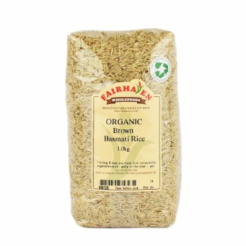 Fairhaven Wholefoods Organic Long Brown Basmati Rice 1000g