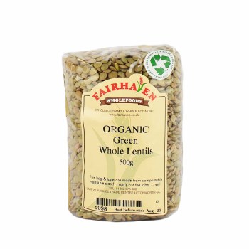 Fairhaven Wholefoods Organic Green Lentils 500g