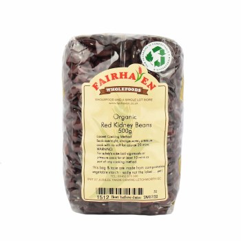 Fairhaven Wholefoods Organic Dry Red Kidney Beans 500g