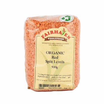 Fairhaven Wholefoods Organic Red Split Lentils 500g