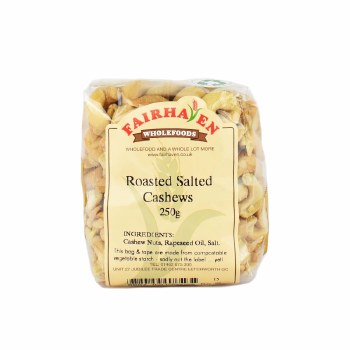 Fairhaven Wholefoods Roasted & Salted Cashews 250g