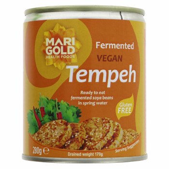 Marigold tempeh slices
