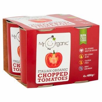Mr Organic Chopped Tomatoes 4 x 400g pack