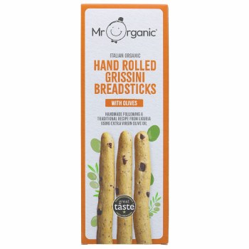 Mr Organic Grissini Breadsticks with Olives