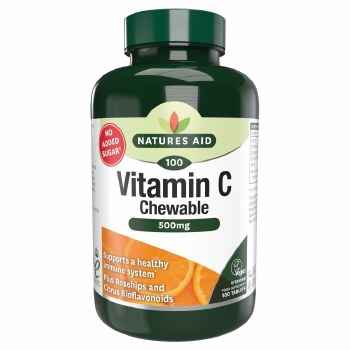 Natures Aid Vitamin C 500mg Sugar Free Chewable 100 Tablets