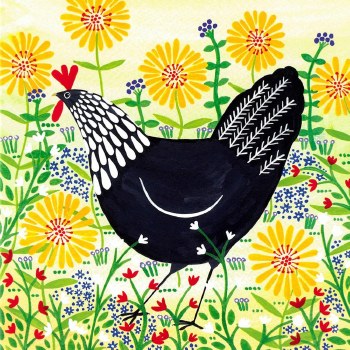 Shared Earth Greetings Card Black Hen