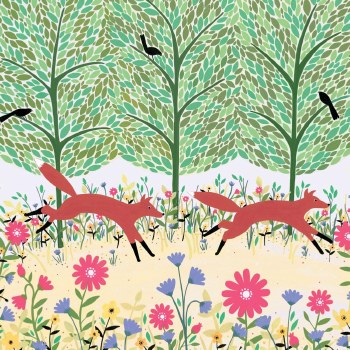 Shared Earth Greetings Card Frolicking Foxes