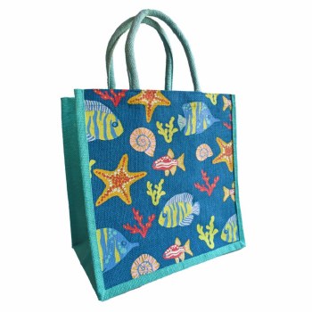 Shared Earth Jute Bag Ocean Fish
