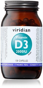 Viridian Vegan Vitamin D3 2000iu 150 Capsules