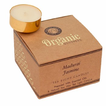 Organic Goodness Madurai Jasmine Tea Light Candles
