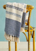 Recycled Cotton Throw - Blue