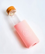 Neon Kactus Glass Water Bottle Pink Flamingo