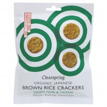 Clearspring Organic Brown Rice Crackers Green Nori & Tamari