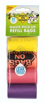 Bags on Board Rainbow Waste Pick-Up Refill Bags 60ct