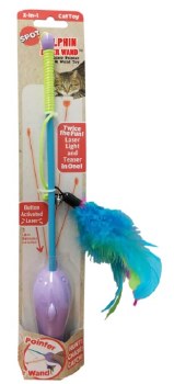 SPOT Cat Dolphin Laser and Feather Teaser Wand