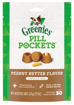 Greenies Pill Pockets Treats Peanut Butter Flavor for Capsules 7.9oz