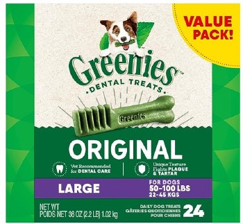 Greenies Original Large Dog Dental Treats 24 Pack