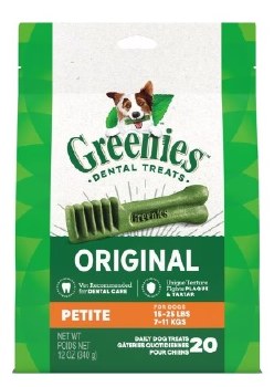 Greenies Original Petite Dog Dental Treat 20 Pack