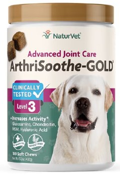 NaturVet ArthiSoothe-GOLD Advanced Care Level 3 Chewable Tablets 180ct