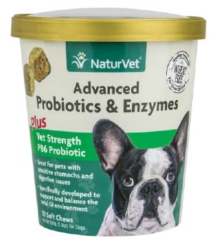 NaturVet Advanced Probiotics and Enzymes Soft Chews 70ct