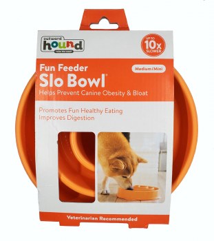 Outward Hound Fun Feeder Slo Bowl Medium/Mini Orange