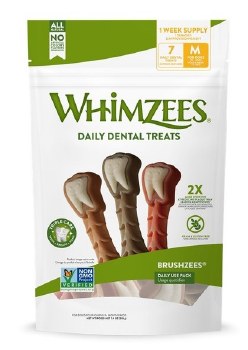 Whimzees Brushzees Large Dog Dental Chew 7ct