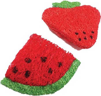 A&amp;E Nibbles Loofah Strawberry n' Watermelon Slice Chew