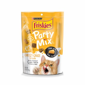Friskies Party Mix Cheezy Craze Crunch Adult Cat Treats 6oz