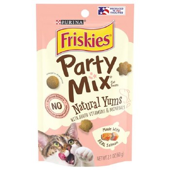 Friskies Party Mix Natural Yums with Real Salmon Cat Treats 2.1oz