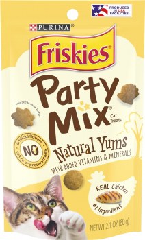 Friskies Party Mix Natural Yums with Real Chicken Cat Treats 2.1oz