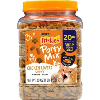 Friskies Party Mix Chicken Lovers Crunch Adult Cat Treats 20oz