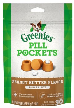 Greenies Pill Pockets Treats Peanut Butter Flavor for Tablets 3.2oz