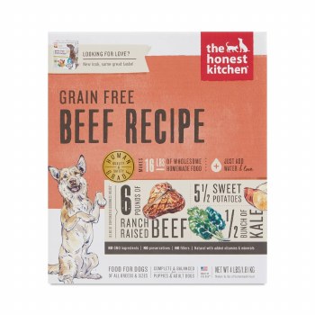 Honest Kitchen Dog Dehydrated Grain Free Beef Recipe (Love) 4lb