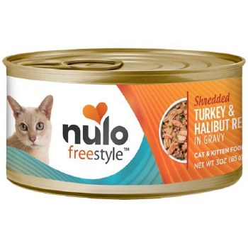 Nulo Cat Grain Free Freestyle Shredded Turkey and Halibut Recipe in Gravy 3oz