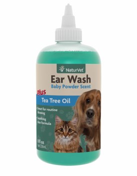 NaturVet Ear Wash Liquid with Tea Tree Oil 8oz
