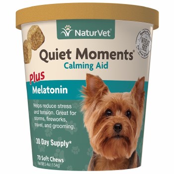 NaturVet Quiet Moments Calming Aid Plus Melatonin Soft Chews 70ct