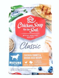 Chicken Soup for the Soul Dog Classic Mature Care Chicken, Turkey and Brown Rice Recipe 28lb